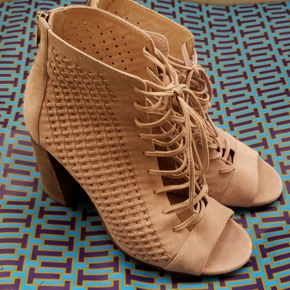 Vince Camuto Lace-up Suede Booties